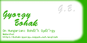 gyorgy bohak business card